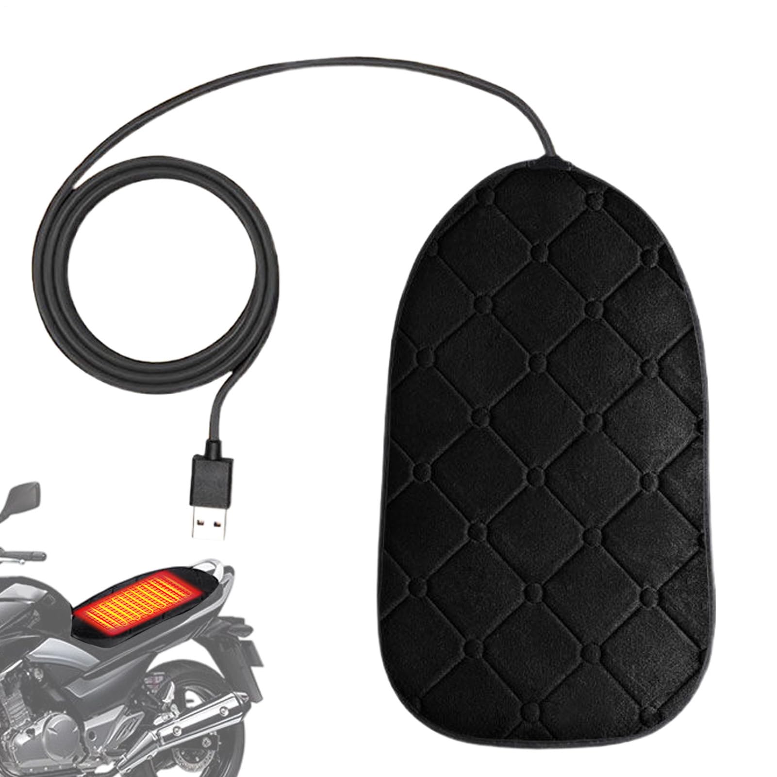 Wcmxdg wasserdichte Beheizte Motorrad Sitzbezug - Wintermotorrad Sitzheizung, kaltes Wetter, TourenOutdoor, Passagier & 